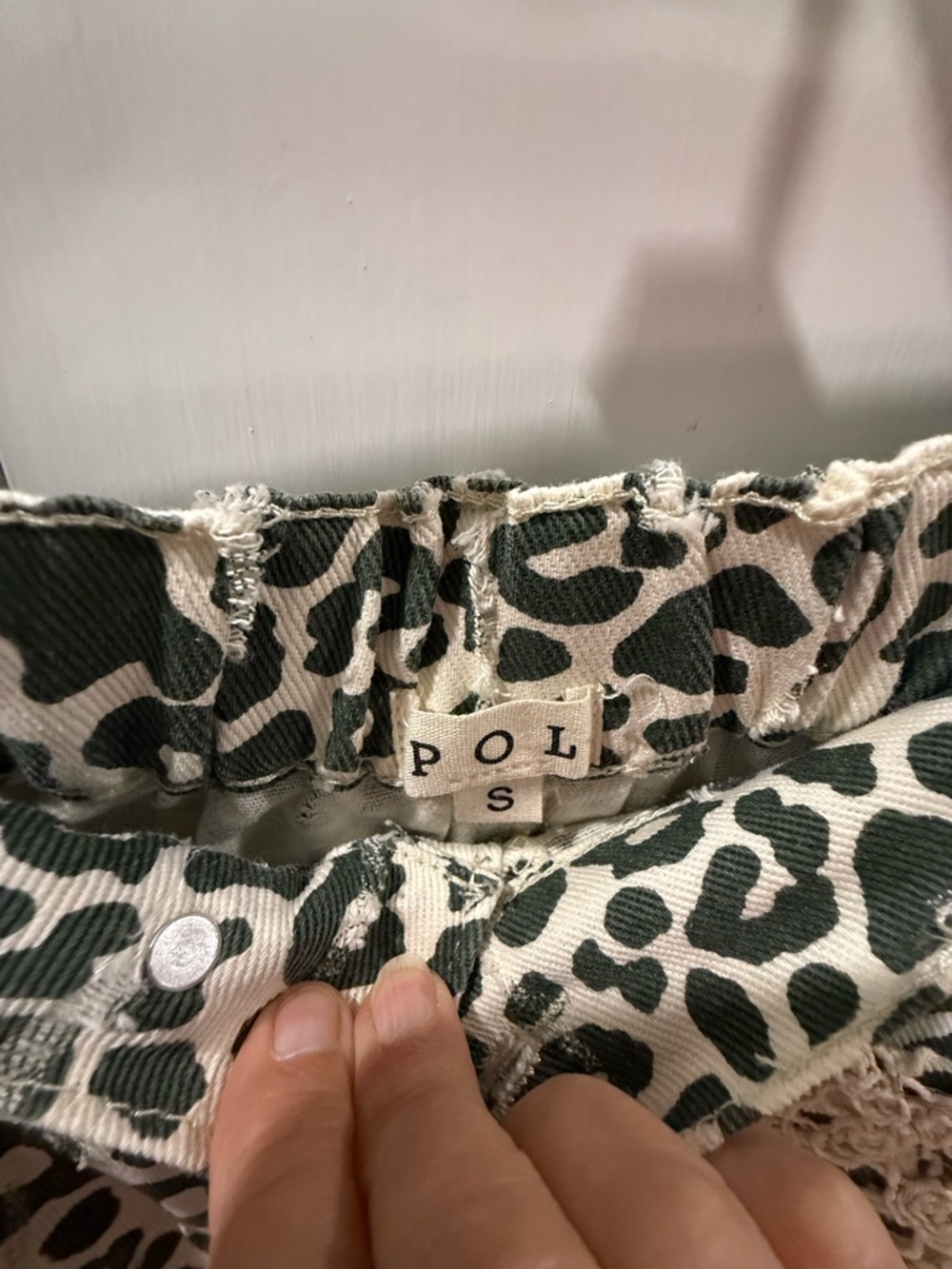 POL Tan and Black Leopard Print Jogger Pants with Knit Patch Pockets - Picture 4 of 5
